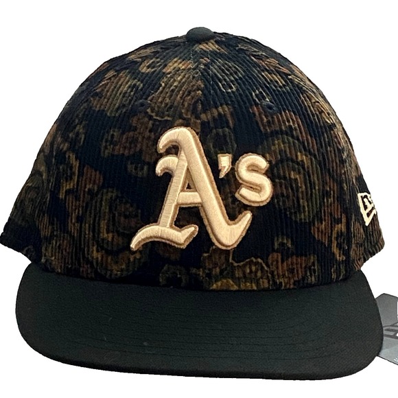 New Era Other - New Era Oakland A's 59FIFTY Floral Cord Three Looms Corduroy Hat  7 5/8 ~ NWT